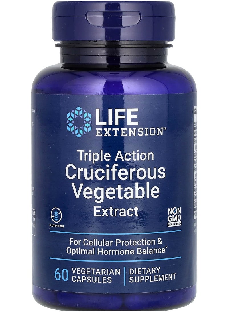Life Extension Triple Action Cruciferous Vegetable Extract, 60 Vegetarian Capsules 