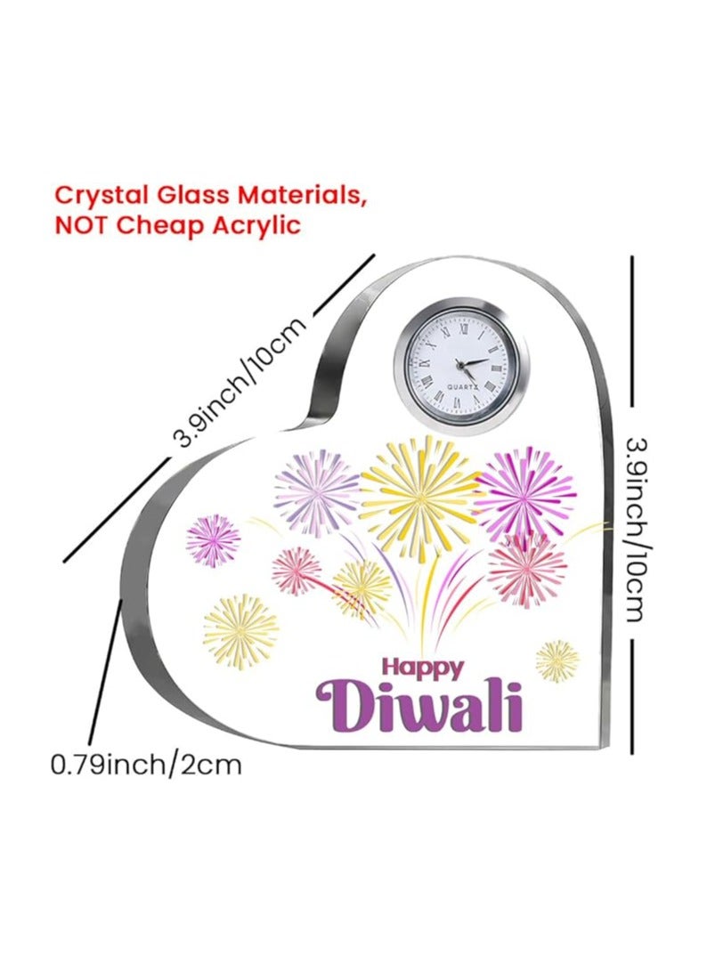 PRINTSHOP4ME Diwali Special Heart-Shaped Crystal Clock Gift-Thoughtful Presents For Diwali Gifts For Your Friends And Family  - Image 4