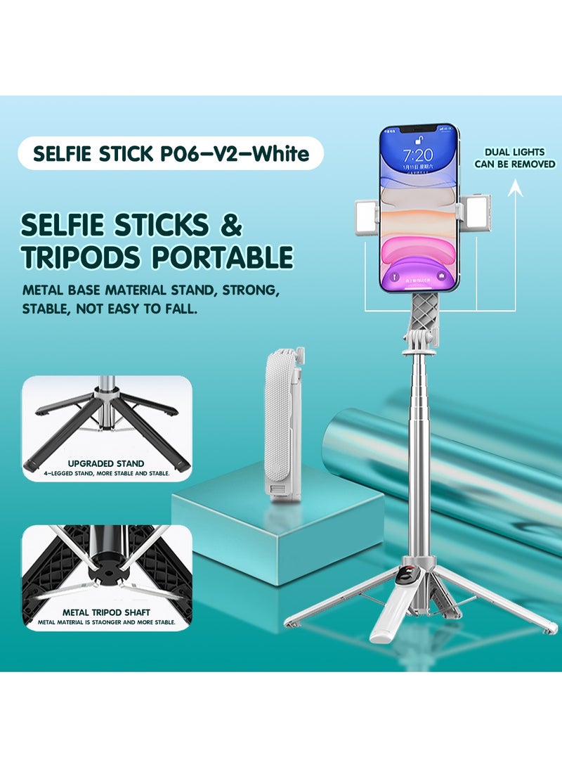 Retractable 1 Meter Selfie Stick With Lights Bluetooth Portable Mobile Phone Tripod 360° Rotating Phone Metal Stand For Outdoor Camping Adventure Live Broadcast - Image 2
