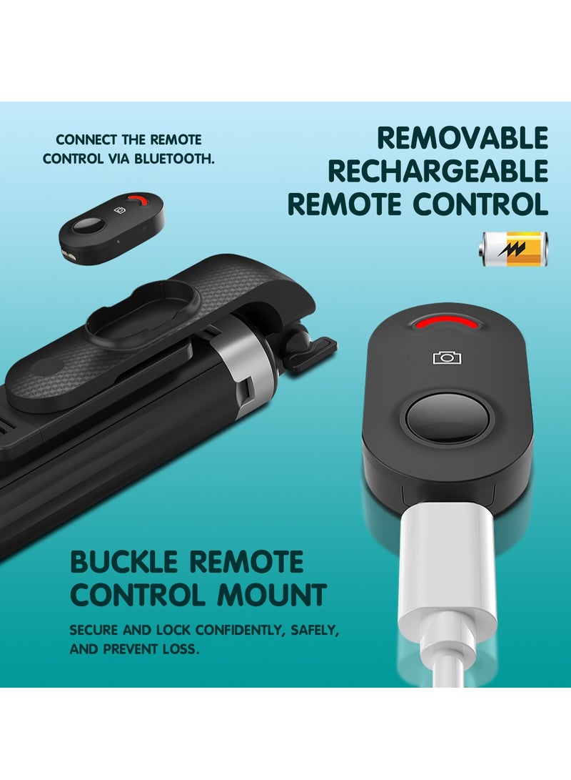 Retractable 1 Meter Selfie Stick With Lights Bluetooth Portable Mobile Phone Tripod 360° Rotating Phone Metal Stand For Outdoor Camping Adventure Live Broadcast - Image 5