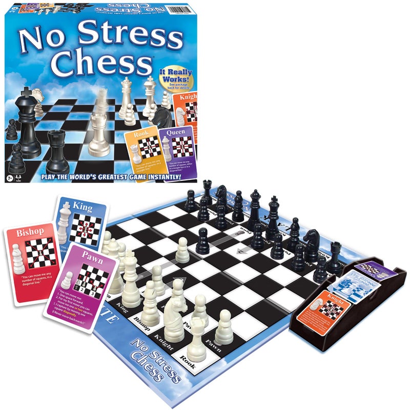 Winning Moves No Stress Chess by Winning Moves Games USA, Celebrating 20 Years as The Chess Teaching Game Using Innovative Action Cards, for 2 Players, Ages 7+ (1091) - Image 1