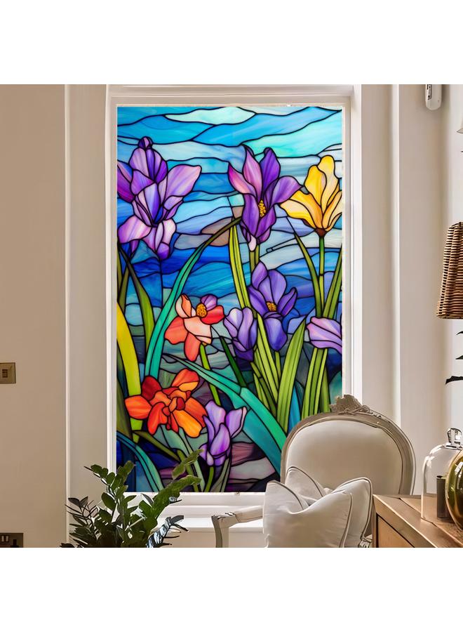 Bluejw BL156-170  Flower Sea Electrostatic Glass Sticker PVC Glue-free Window Sticker Home Decorative Window Glass Sticker - Image 3