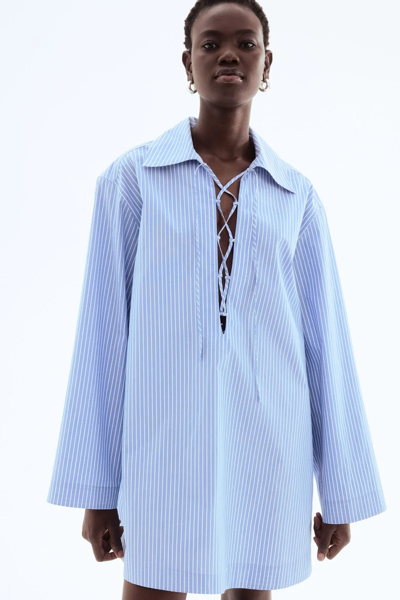 H&M Lace-up shirt dress