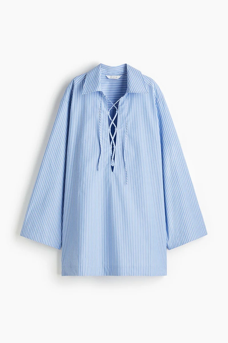H&M Lace-up shirt dress