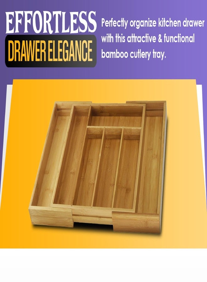 واي بي أم هوم منظم أدراج من الخيزران من YBM HOME مع صينية تنظيمية بتسعة أقسام لتخزين مستلزمات الخياطة والحرف اليدوية والمكتب والحمام والمطبخ، 337 - Image 4
