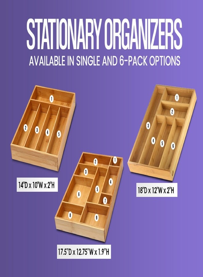 واي بي أم هوم منظم أدراج من الخيزران من YBM HOME مع صينية تنظيمية بتسعة أقسام لتخزين مستلزمات الخياطة والحرف اليدوية والمكتب والحمام والمطبخ، 337 - Image 5