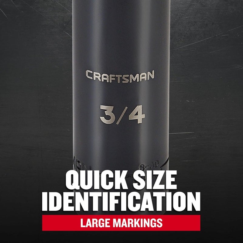 CRAFTSMAN مفتاح تأثير عميق، SAE، 1/2 بوصة، 3/4 بوصة (CMMT16061) - Image 2