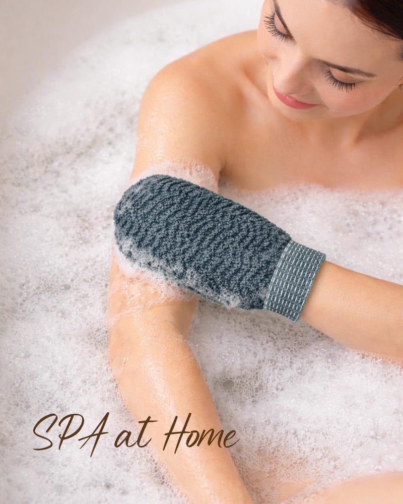 Fundrem Exfoliating Gloves 2 Pack, Wave Texture Exfoliating Mitt for Dead Skin Remover, Body Scrub Gloves for Bath Shower, Korean Exfoliating Mitt, Loofah Alternative Body Scrubber for Women & Men - Image 2