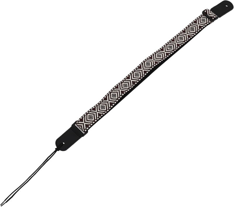 ABOOFAN Adjustable Jacquard Woven Ukulele Strap Embroidered Ethnic Pattern, Pu Leather Shoulder Belt Instrument Accessory for Adult - Image 1
