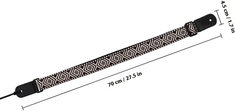 ABOOFAN Adjustable Jacquard Woven Ukulele Strap Embroidered Ethnic Pattern, Pu Leather Shoulder Belt Instrument Accessory for Adult - Image 2