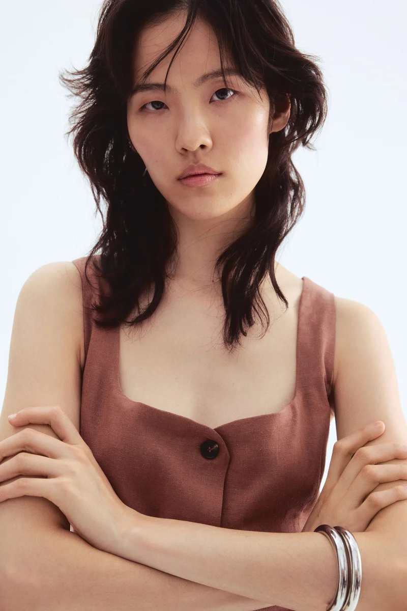 H&M Linen-blend midi dress