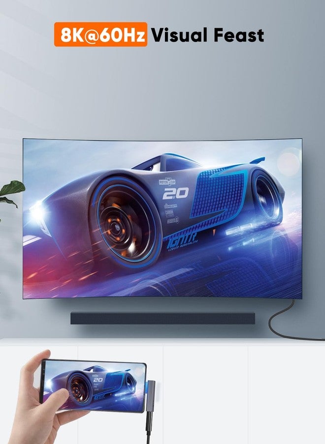 CableCreation 90 Degree USB C Adapter 2 Pack, Right Angle USB C Male to Female Adapter 40Gbps 240W Compatible with Steam Deck, ROG Ally, Switch, Notebook, PC, Tablet, Phone and More, Middle Angle - Image 4