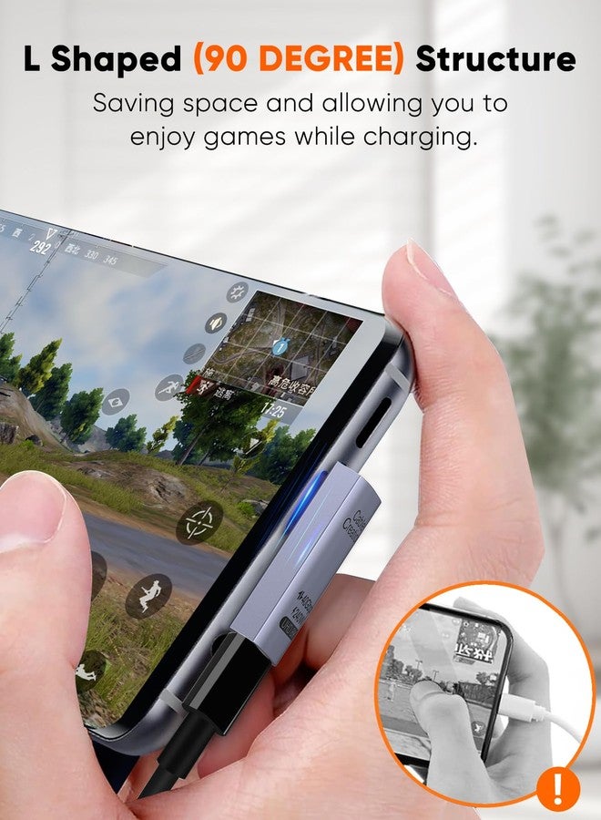 CableCreation 90 Degree USB C Adapter 2 Pack, Right Angle USB C Male to Female Adapter 40Gbps 240W Compatible with Steam Deck, ROG Ally, Switch, Notebook, PC, Tablet, Phone and More, Middle Angle - Image 5