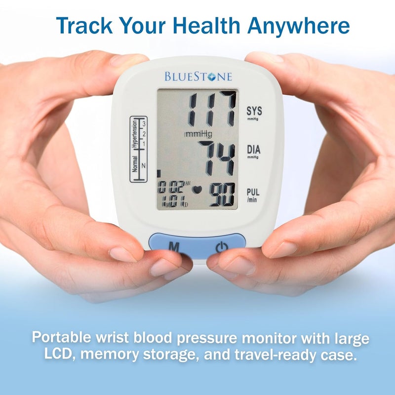 Bluestone Blood Pressure Machine  BP and Pulse Monitor for Heart Health with Digital LCD Screen Memory Recall Adjustable Cuff and Storage Case by Bluestone - Image 5