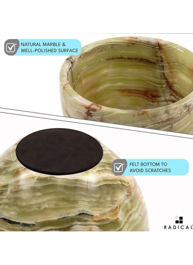 RADICALn Radicaln Multipurpose Bowl 3'' Inches Green Onyx Handmade Cream Bowl - Marble Bowl For Shaving Foam, Shaving Soap Bowl ,Barber Supplies & Bathroom Accessories  - Image 4