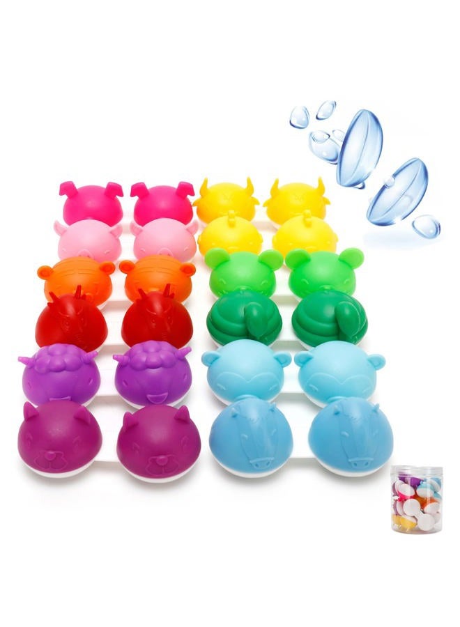 Natudeco 12Pack Contact Lens Case Cute Portable Cosmetic Contact Lens Container Stand Box Storage Kit for Travel Outing Outdoors Holiday Festival Celebration - Image 1