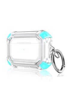 Transparent TPU Protective Case For AirPods Pro2 And AirPods3 Shockproof Color Block Four Corner Drop Protection Earphone Cover-Color:clear Mint Green-Applicable Model:Airpods3 (new)