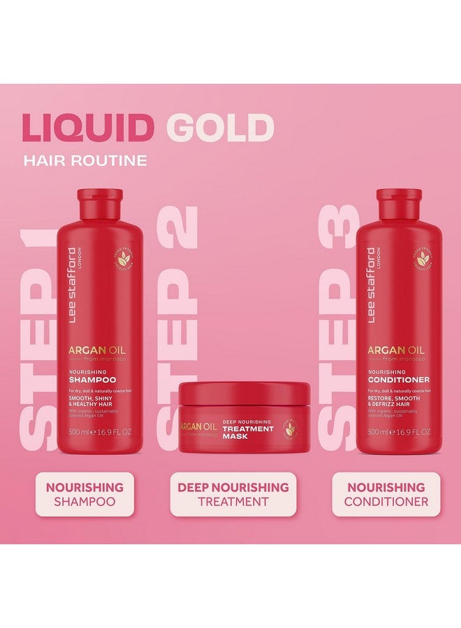 Lee Stafford Argan Oil Nourishing Hair Conditioner, 16.9 Fl Oz For Dry Dull And Naturally Coarse Hairs Hair Tretament Cream Defrizz Hair - Image 4