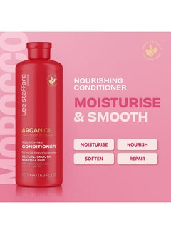 Lee Stafford Argan Oil Nourishing Hair Conditioner, 16.9 Fl Oz For Dry Dull And Naturally Coarse Hairs Hair Tretament Cream Defrizz Hair  - Image 2