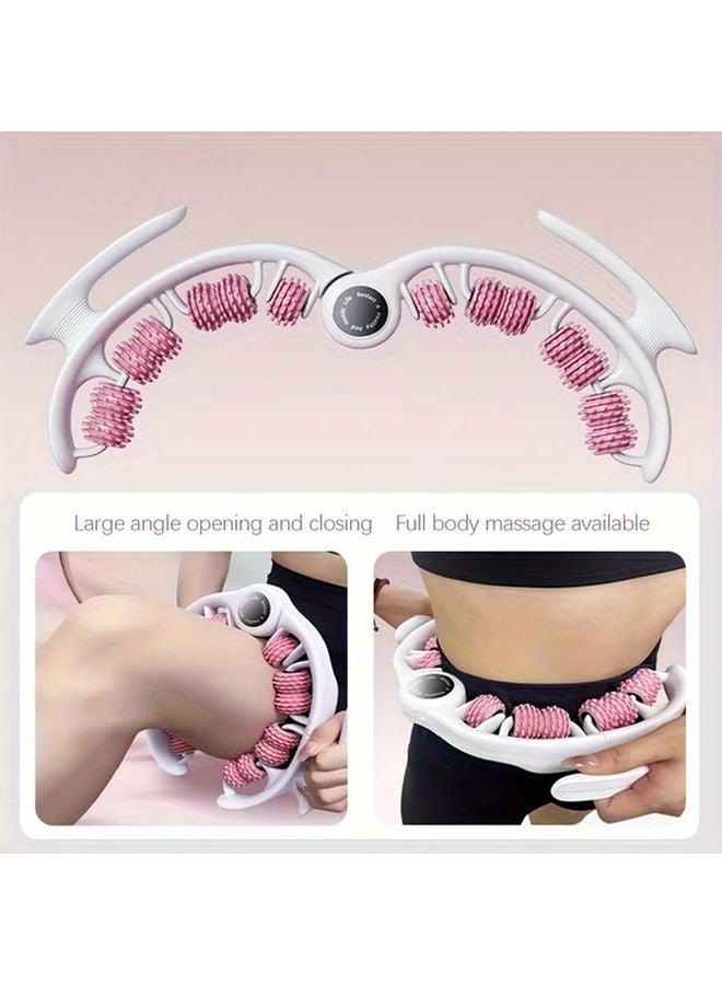 مدلك ساق يدوي وردي ذو 14 عجلة لاسترخاء عضلة الساق ولياقة اليوغا - Image 3