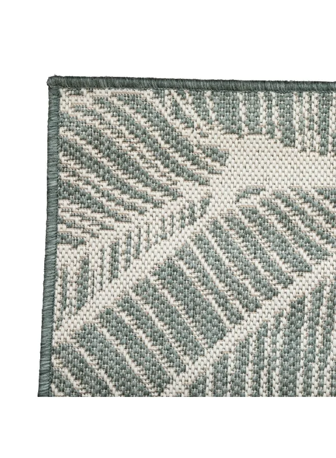atmosphera Leaf Pattern Decorative Rectangular Indoor/Outdoor Rug Green 150 x 230 cm 194303B