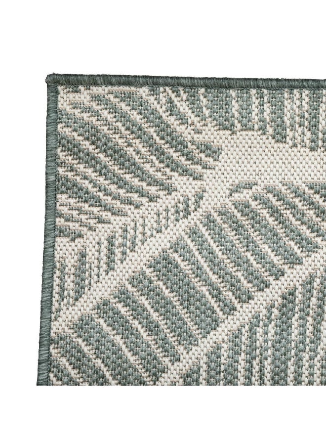 atmosphera Leaf Pattern Decorative Rectangular Indoor/Outdoor Rug Green 150 x 230 cm 194303B - Image 2