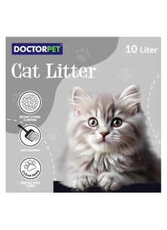 DOCTERPET Doctor Pet Lavender Scented Clumping Cat Litter 10L – 100% Clumping Micro Bentonite, Instant Strong Clumping, Ultra Absorbent, Dust-Free, Lavender Fragrance, Pet Safe  - Image 2