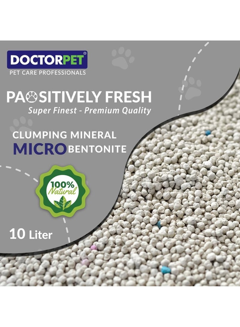 DOCTERPET Doctor Pet Lavender Scented Clumping Cat Litter 10L – 100% Clumping Micro Bentonite, Instant Strong Clumping, Ultra Absorbent, Dust-Free, Lavender Fragrance, Pet Safe - Image 4