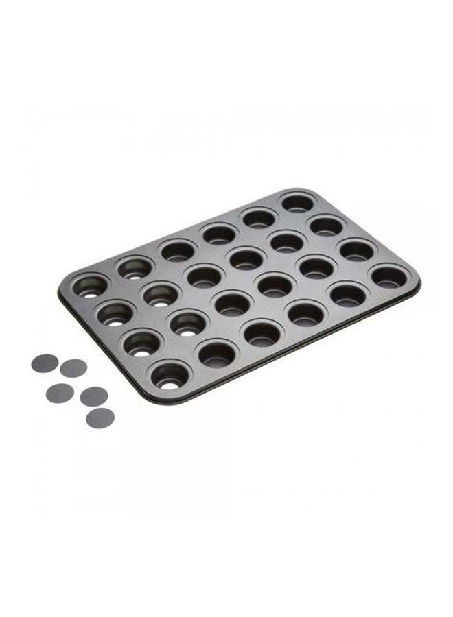 NIBEMINENT 24-Cavity Cheese Cake Pan Mould Black 39x26centimeter
