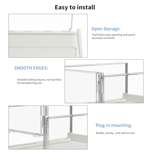 Covetree 3 Pack Stackable Closet Organizers and Storage Shelves Transparent Sweater Organizer for Closet Bathroom Kitchen Cupboard Laundry Room and Office - Image 3