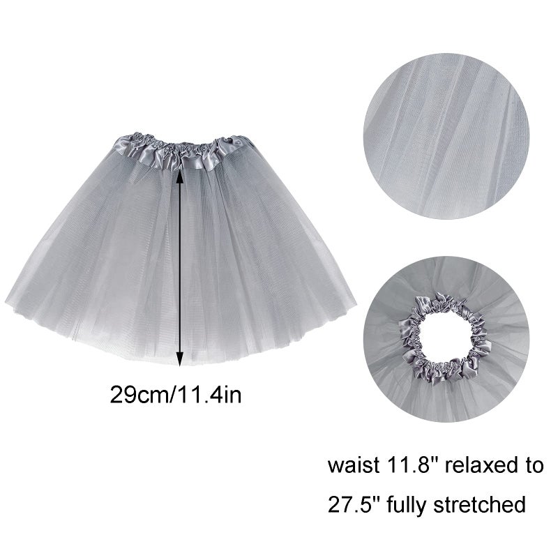 Jmkcoz Gray Mouse Costume Tutu Set, Mouse Ear Headband Bowtie Tail Tutu for Halloween Cosplay Party Dress Up Accessories - Image 3
