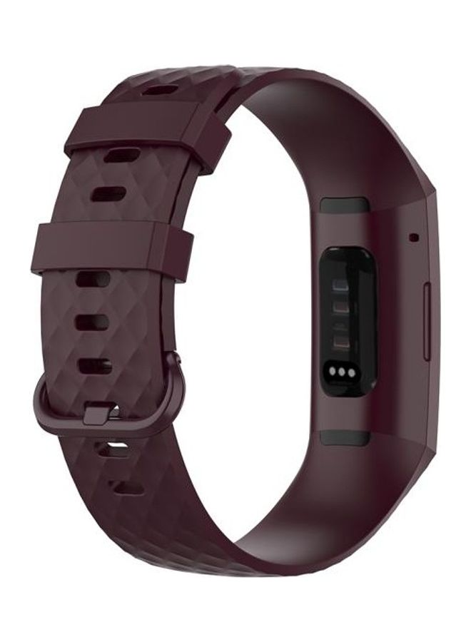 TPU Wrist Strap Watch Band For Fitbit Charge 4 / Charge 3 / Charge 3 SE Rosewood - Image 4