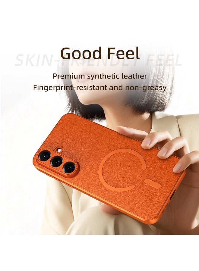 غطاء samsung galaxy s26 plus مغناطيسي بسلسلة Lychee Grain، يدعم MagSafe، مضاد للسقوط - Image 5