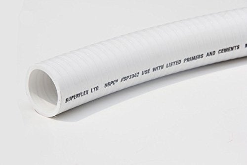 Sealproof 2" Dia Flexible PVC Pipe, Pool and Spa Hose, Schedule 40 Tubing, Made In USA, 2-Inch, 25 FT, White - Image 3