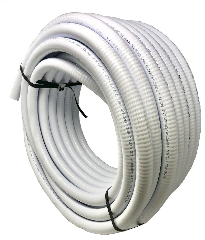 Sealproof 2" Dia Flexible PVC Pipe, Pool and Spa Hose, Schedule 40 Tubing, Made In USA, 2-Inch, 25 FT, White - Image 1