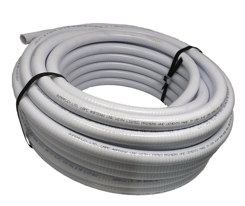 Sealproof 2" Dia Flexible PVC Pipe, Pool and Spa Hose, Schedule 40 Tubing, Made In USA, 2-Inch, 25 FT, White - Image 2