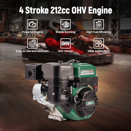 maXpeedingrods 7HP 212cc Gas Engine, 4 Stroke OHV Horizontal Shaft Gasoline Engine, Shaft 3/4" (19mm) Diameter, Shaft 3/16" Keyway for Go-Karts Compressors Lawn Mowers Water Pumps - Image 2