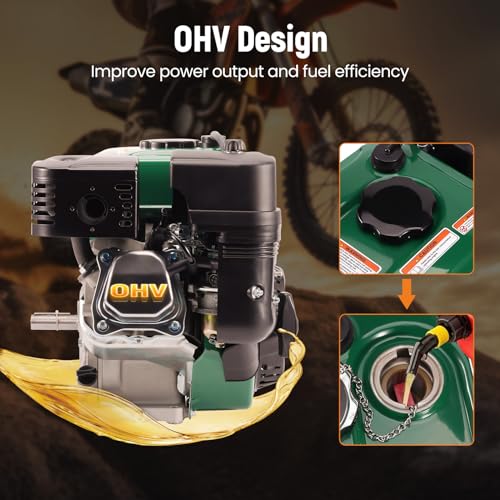 maXpeedingrods 7HP 212cc Gas Engine, 4 Stroke OHV Horizontal Shaft Gasoline Engine, Shaft 3/4" (19mm) Diameter, Shaft 3/16" Keyway for Go-Karts Compressors Lawn Mowers Water Pumps - Image 5
