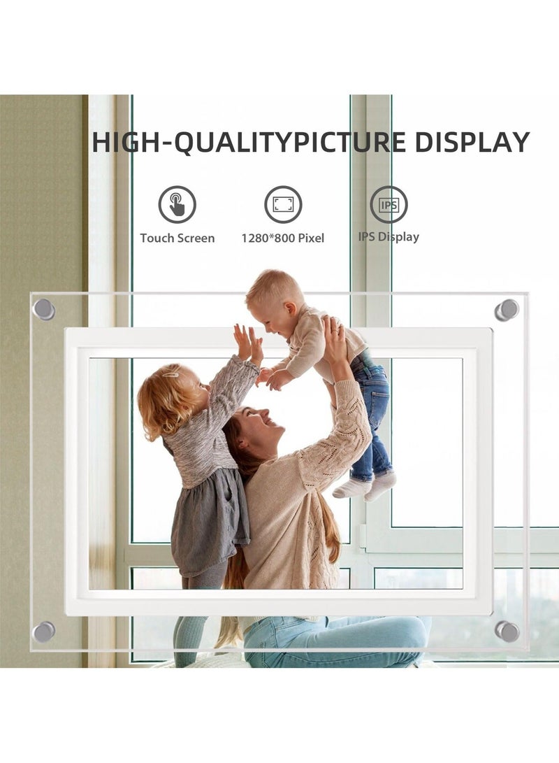 Bluejw 7 Inch Digital Picture Frame Acrylic Video Frame Digital Photo Frame With Memory 2000Mah Built In Battery Auto-Rotate Slideshow Easy Setup Perfect For Heartfelt Gifts Birthday Gifts Hoilday Gifts - Image 2