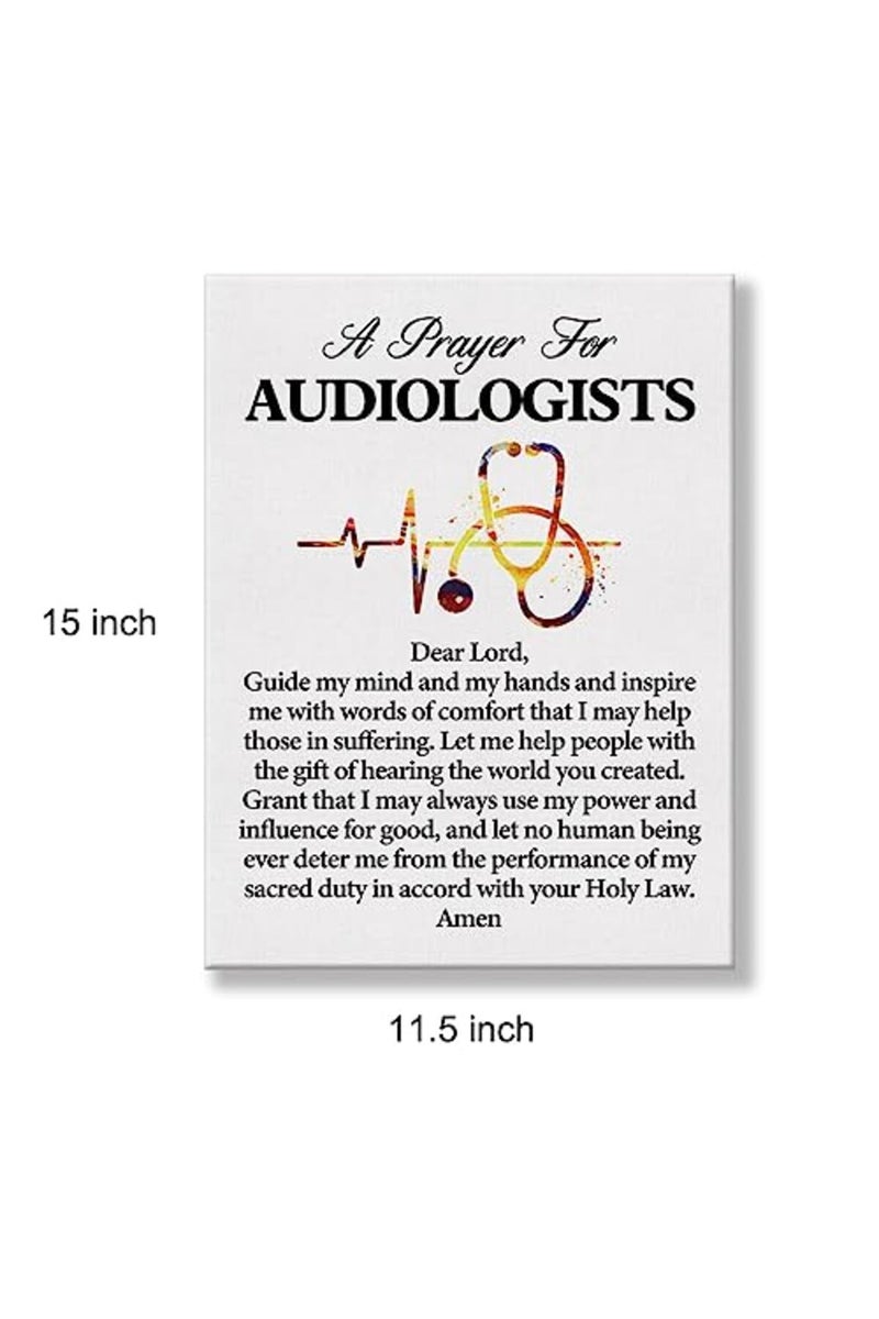 Hijie a Audiologist's Prayer Quote Poster Canvas Wall Art Wall Decoration for Office Home Decor - Audiologists Canvas Print Wall Art Painting Ready to Hang Gifts - Easel & Hanging Hook 12x15 Inch - Image 3