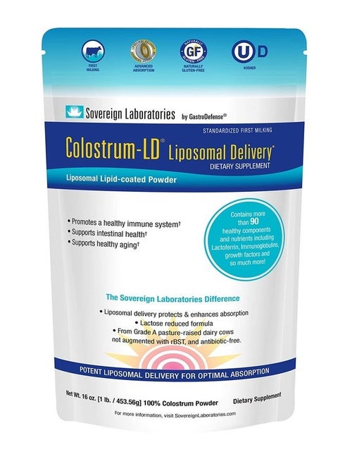 Colostrum-LD Powder 16oz with Proprietary Liposomal Delivery (LD) Technology for up to 1500% Better Bioavailability Than Regular Bovine Colostrum