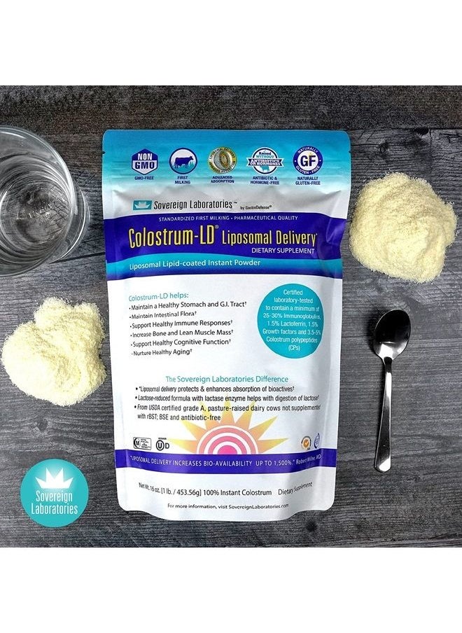 Sovereign Laboratories - Colostrum-LD Powder 16oz with Proprietary Liposomal Delivery (LD) Technology for up to 1500% Better Bioavailability Than Regular Bovine Colostrum - Image 1