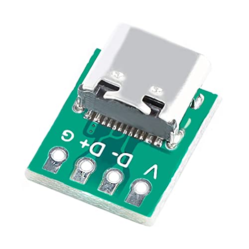 Teansic 10 Pcs USB Type C Connector Board DIY 3.1 Serial Basic Breakout Female Connector USB Type C Breakout Board with PCB Converter Board for Data Line Wire Cable Transfer - Image 3