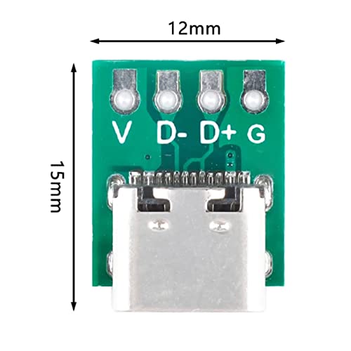 Teansic 10 Pcs USB Type C Connector Board DIY 3.1 Serial Basic Breakout Female Connector USB Type C Breakout Board with PCB Converter Board for Data Line Wire Cable Transfer - Image 2