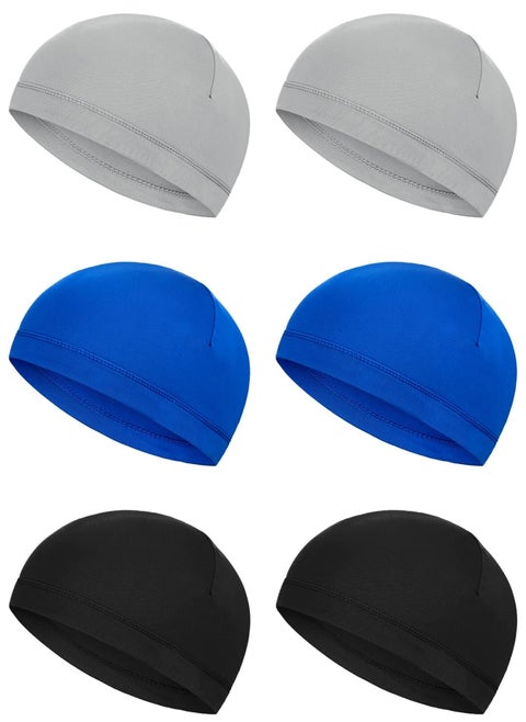 6 Pieces Skull Caps Helmet Liner Sweat Wicking Cap Running Hats Cycling Skull Caps for Men