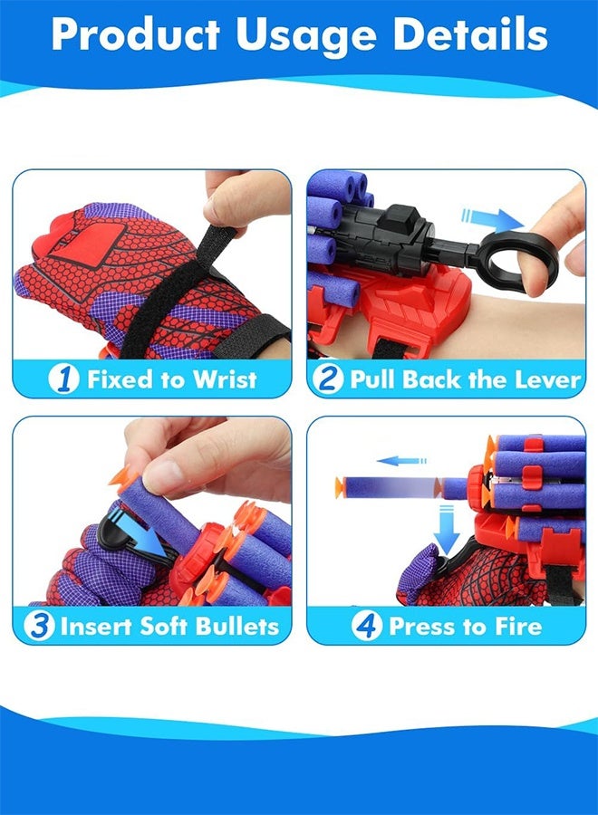 أورجنيزر لعبة إطلاق شبكة العنكبوت، مع قفاز بطل خارق، زي تنكري للأطفال، هدية زينة عيد ميلاد للأولاد والبنات - Image 5