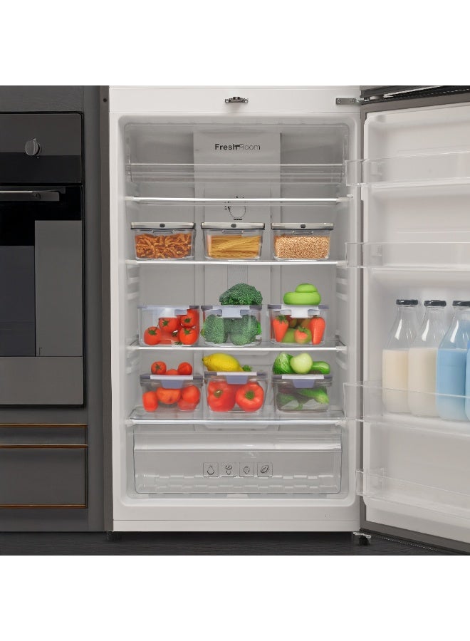 Frego 495L Top Mount Double Door Refrigerator | Multi Air Flow System | No Frost Tech | 10 Yrs Warranty on Invertor Compressor | Grey - Image 5