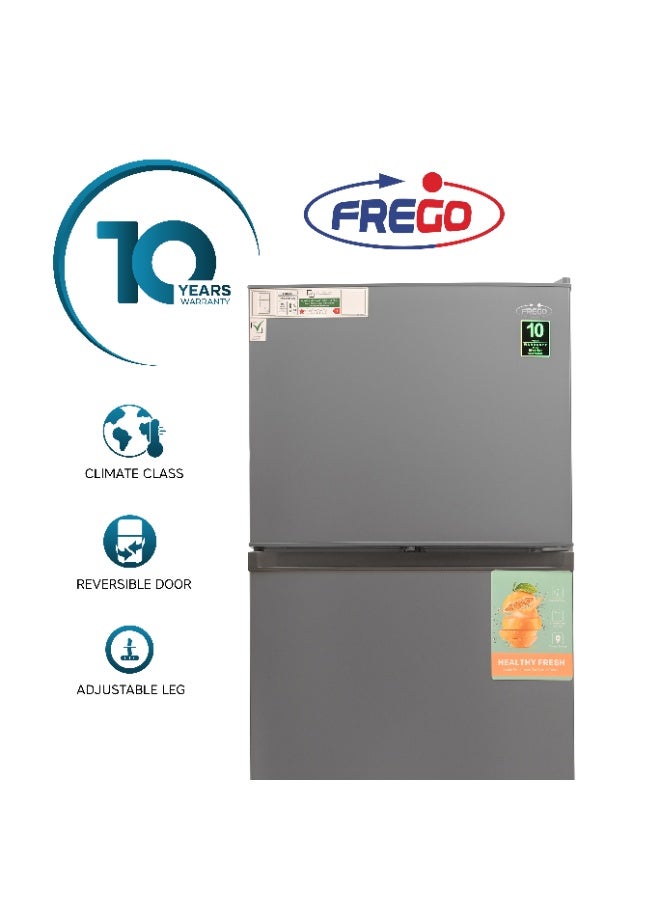 Frego 495L Top Mount Double Door Refrigerator | Multi Air Flow System | No Frost Tech | 10 Yrs Warranty on Invertor Compressor | Grey - Image 3