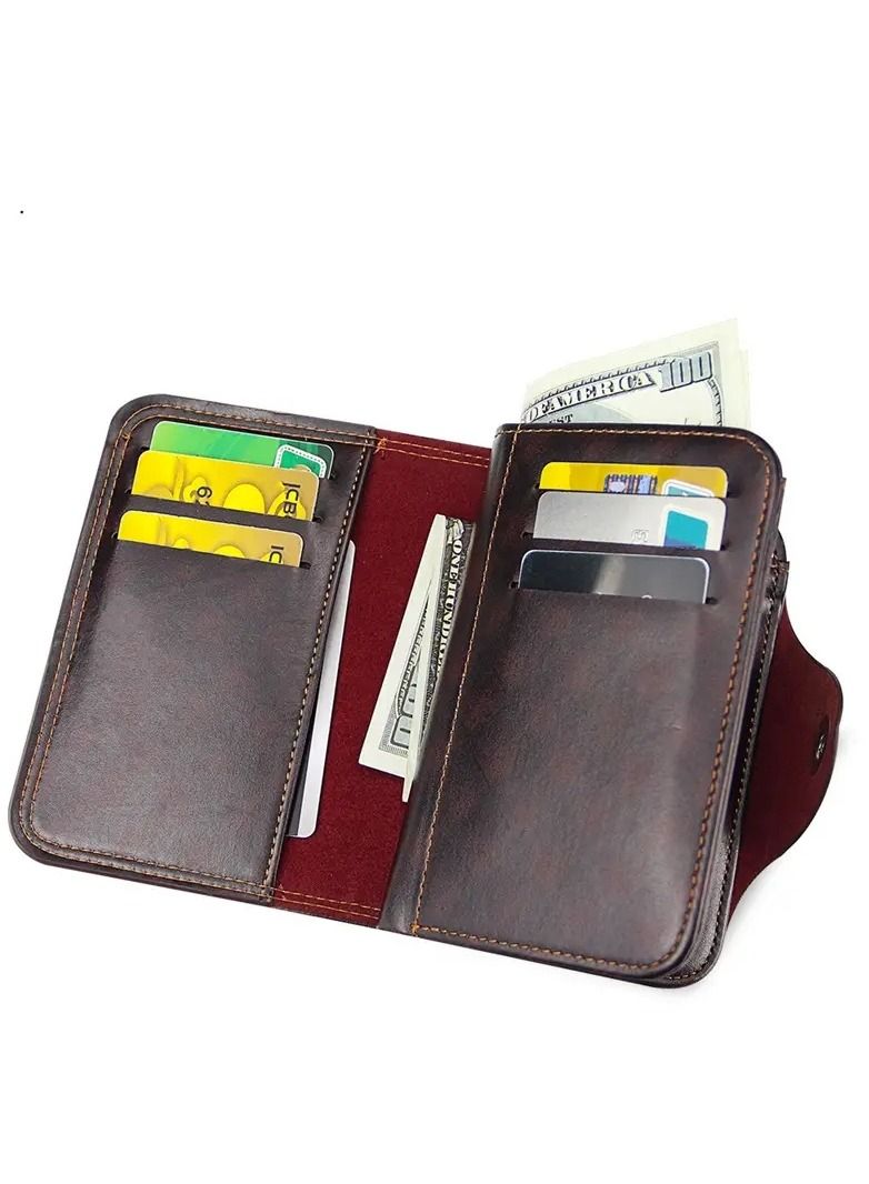 MenBense New Men Wallet,Leather Short Male Purse With Coin Pocket Card Holder,Trifold Wallet Men's Clutch Money Bag Coin Purses - Image 2