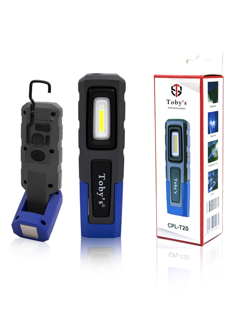 توبيز مصابيح فحص مصباح ورشة العمل COB/SMD LED الجديدة من توبي مع خطاف وحامل مغناطيسي مصباح تخييم LED مزدوج الطاقة للتخييم في ورشة إصلاح السيارات (T20)  - Image 1